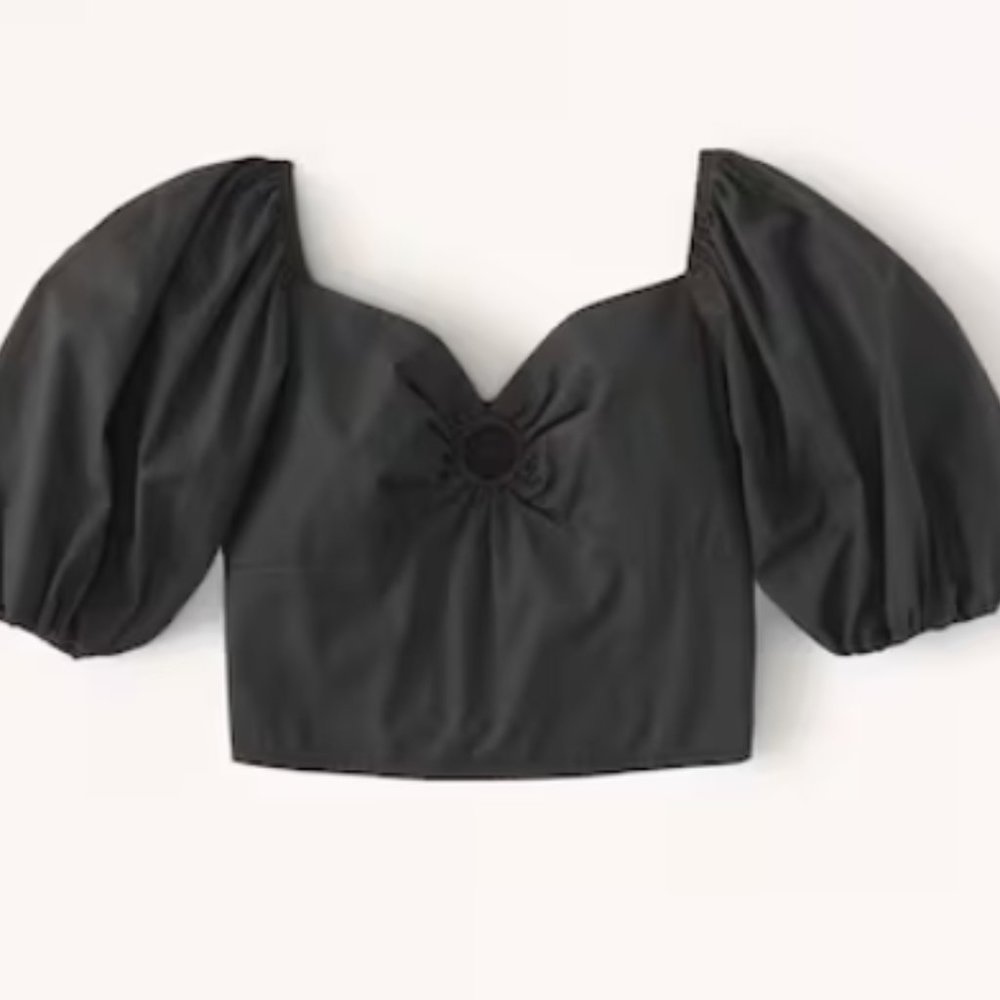 Abercrombie Puff Sleeve Poplin Top